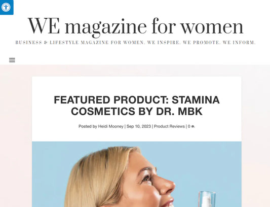 WE Magazine Features Stamina Cosmetics Story Behind the Stamina Intention Moisturizer