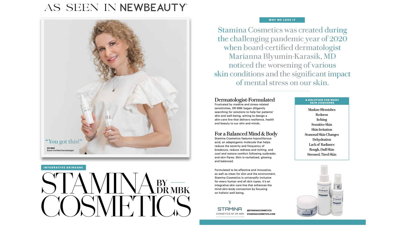Stamina Cosmetics as seen in New Beauty Magazine